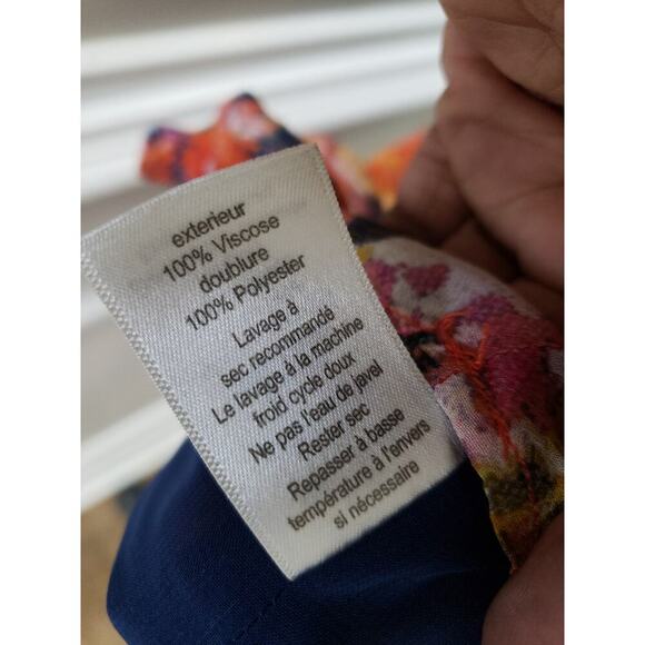 Women's Ecru Floral Print Square Neck Long Sleeve Top Size L Pullover Outdoor - Picture 10 of 12